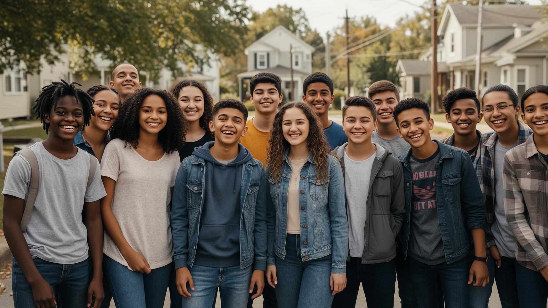 Diverse youth standing together